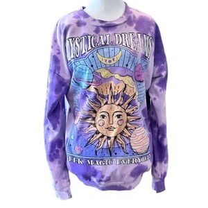 No Boundaries Celestial Sun Graphic Crewneck Sweatshirt Loungewear Cozy Size M